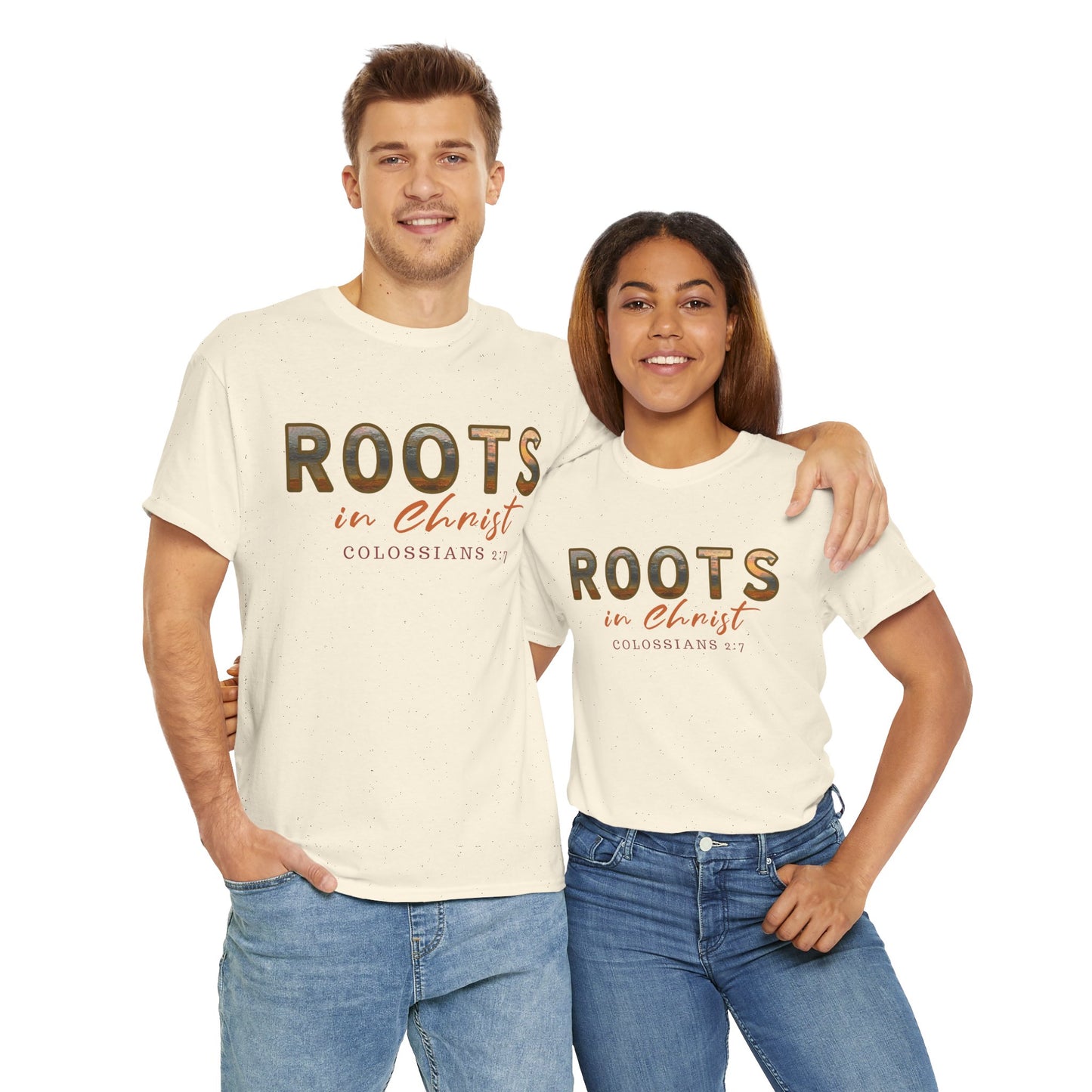 Christian Faith Roots Tee, Inspirational Shirt, Spiritual Gift, Colossians 2:7 T-Shirt, Unisex Casual Wear, Religious Apparel