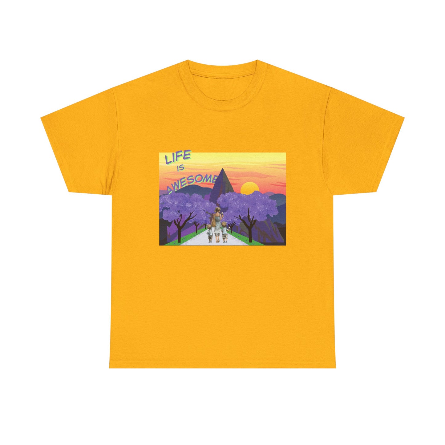 Vibrant Inspirational Tee - Life is Awesome, Unisex Cotton Shirt, Motivational Apparel, Gift for Friends, Summer Wardrobe Essential