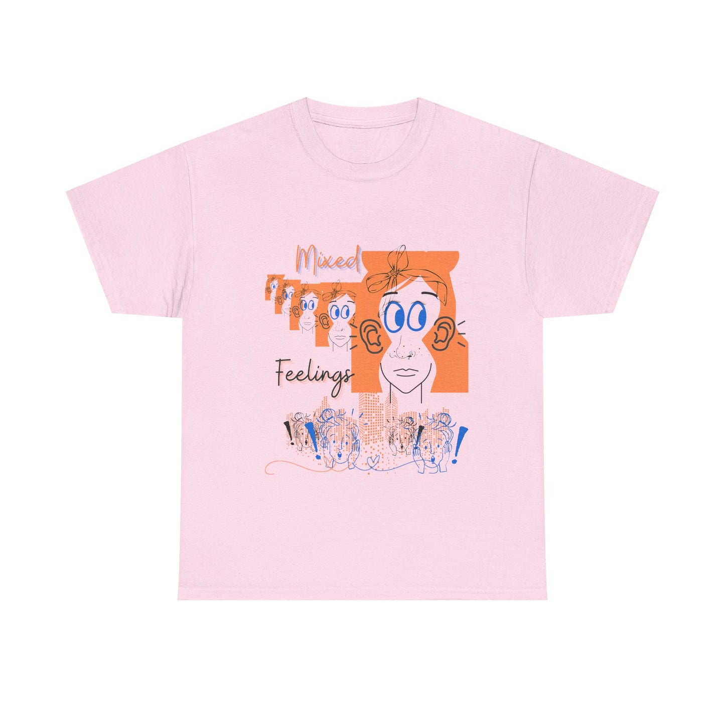 Emotional Expression Unisex Heavy Cotton Tee, Feelings Graphic Shirt, Casual Wear, Gift for Him or Her, Birthday, Self-Care, Art Tee