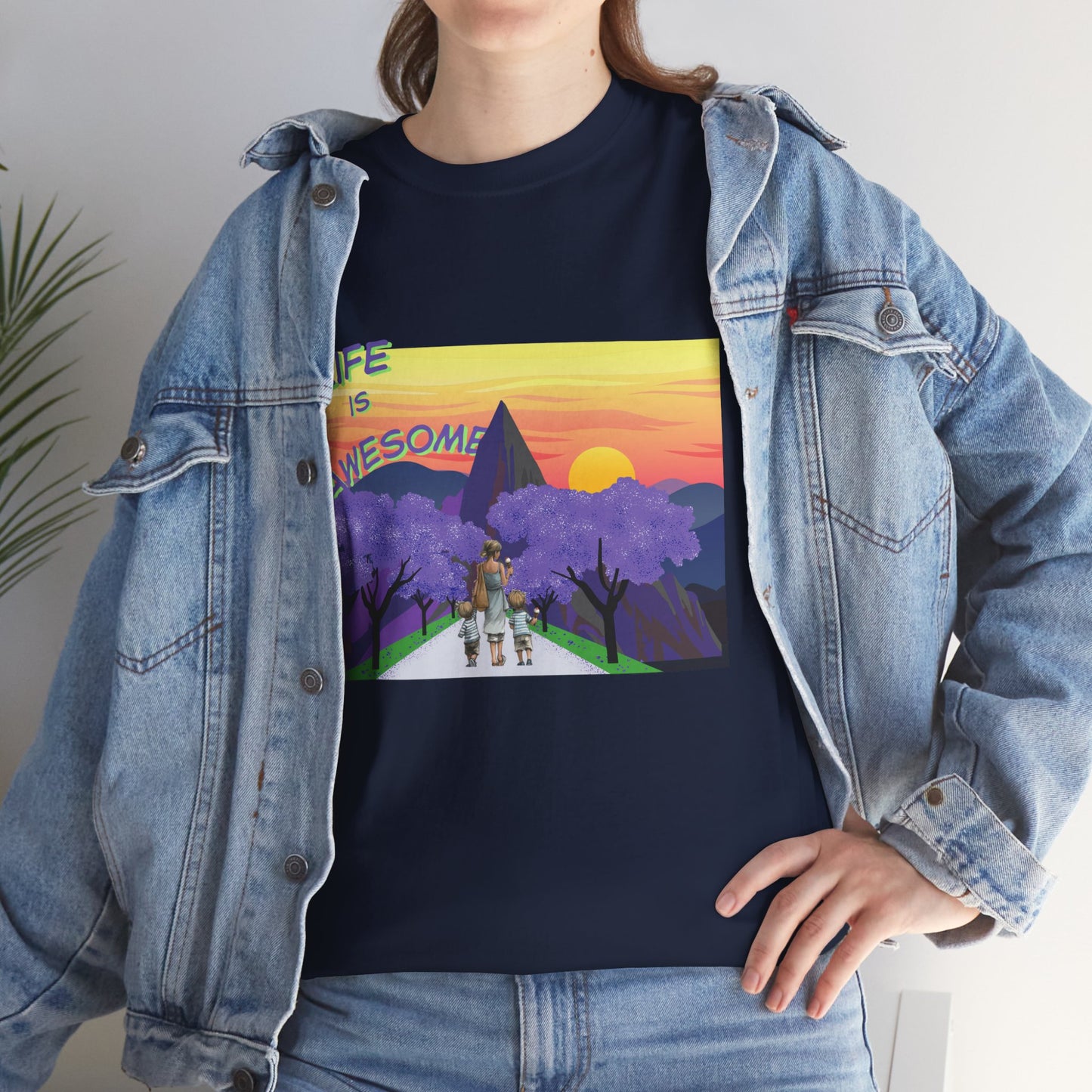 Vibrant Inspirational Tee - Life is Awesome, Unisex Cotton Shirt, Motivational Apparel, Gift for Friends, Summer Wardrobe Essential