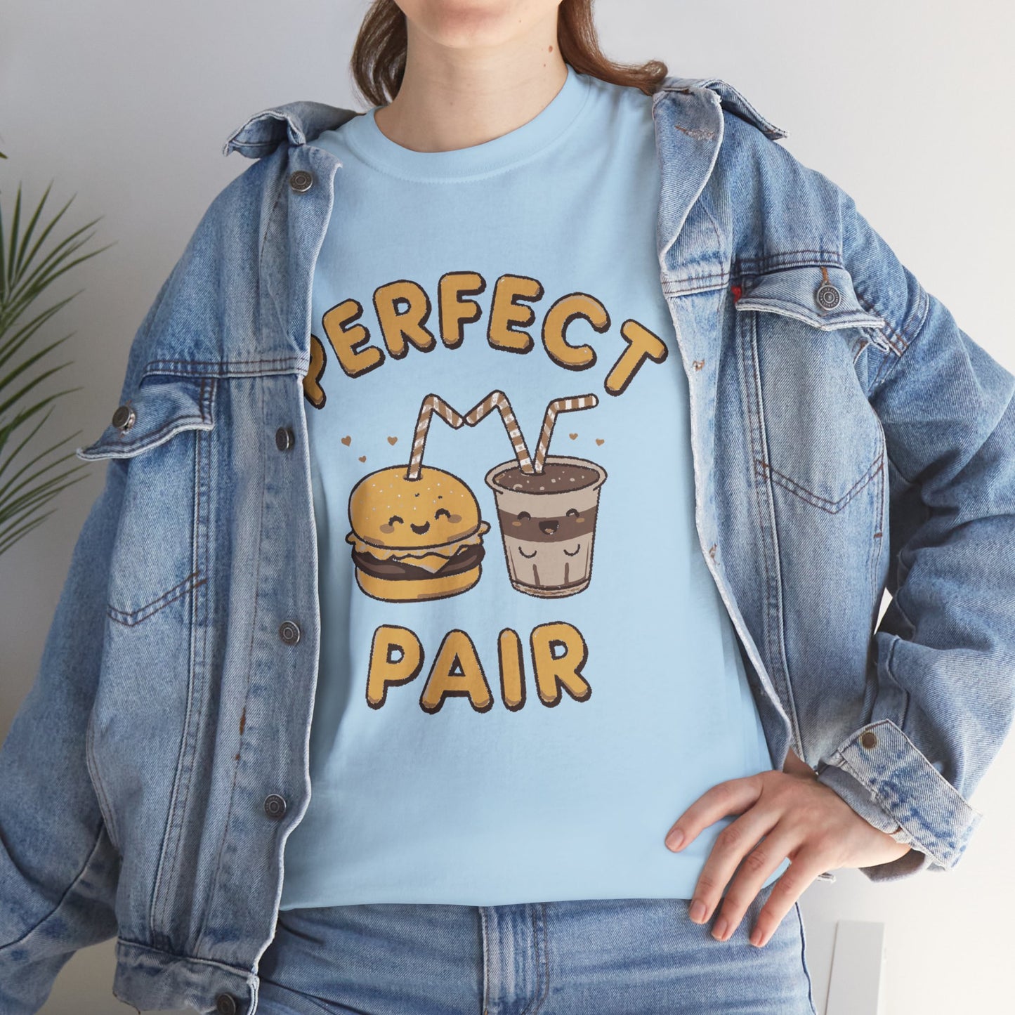 Perfect Pair Cheeseburger & Soda T-Shirt — Cute Matching Food Tee
