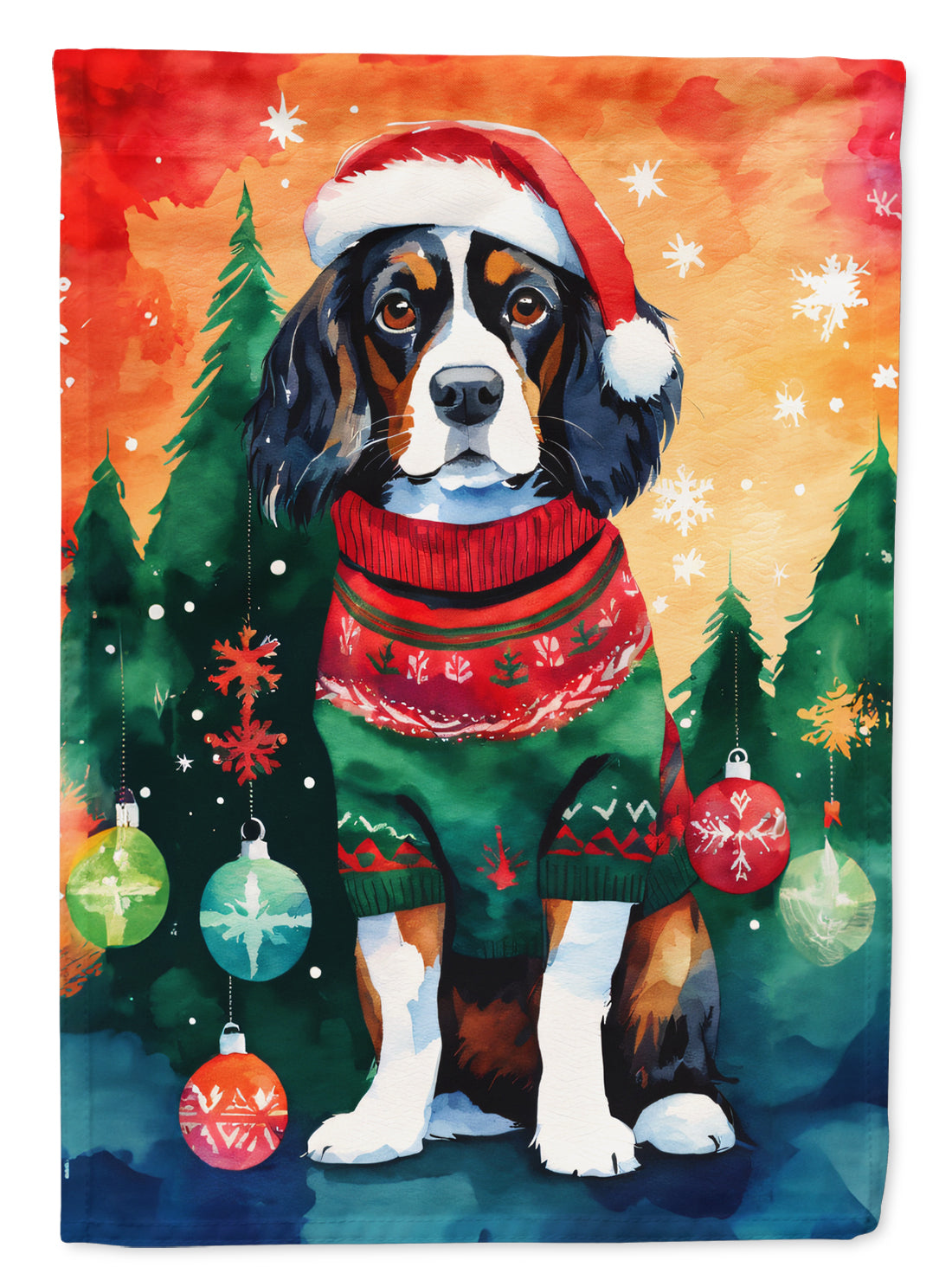 Cavalier Spaniel Christmas Garden Flag