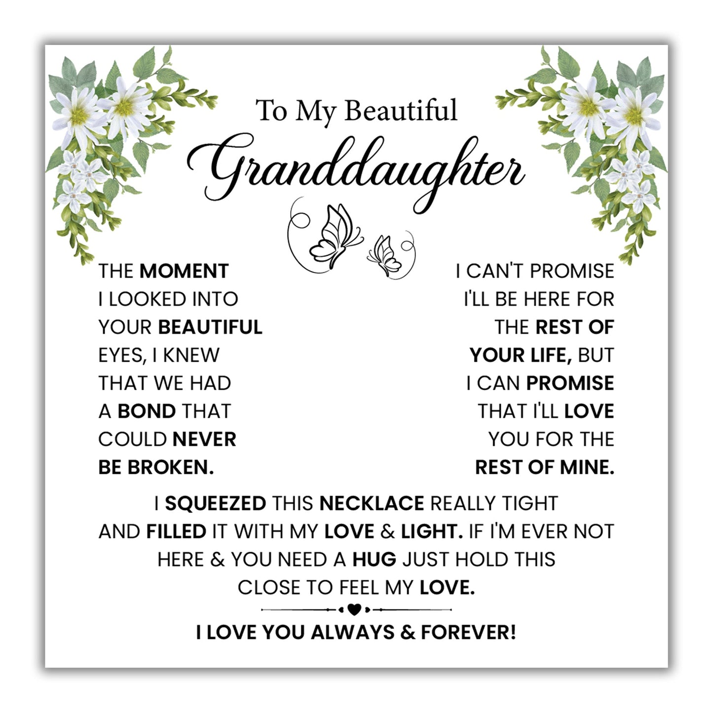 TRYNDI™ To My Beautiful Granddaughter Birdcage Necklace With Authentic Swarovski Crystals