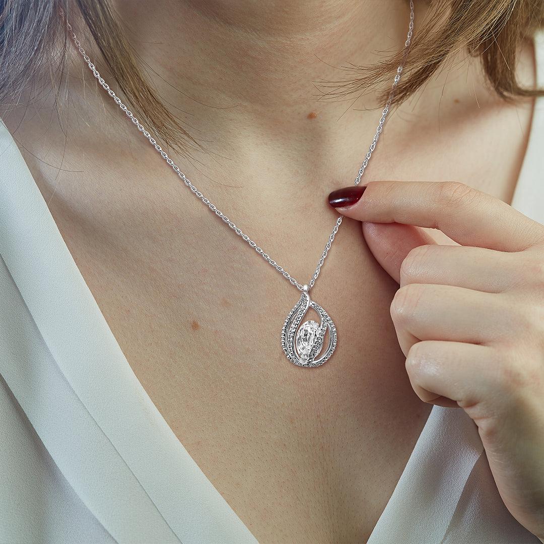 TRYNDI™ To My Beautiful Granddaughter Birdcage Necklace With Authentic Swarovski Crystals