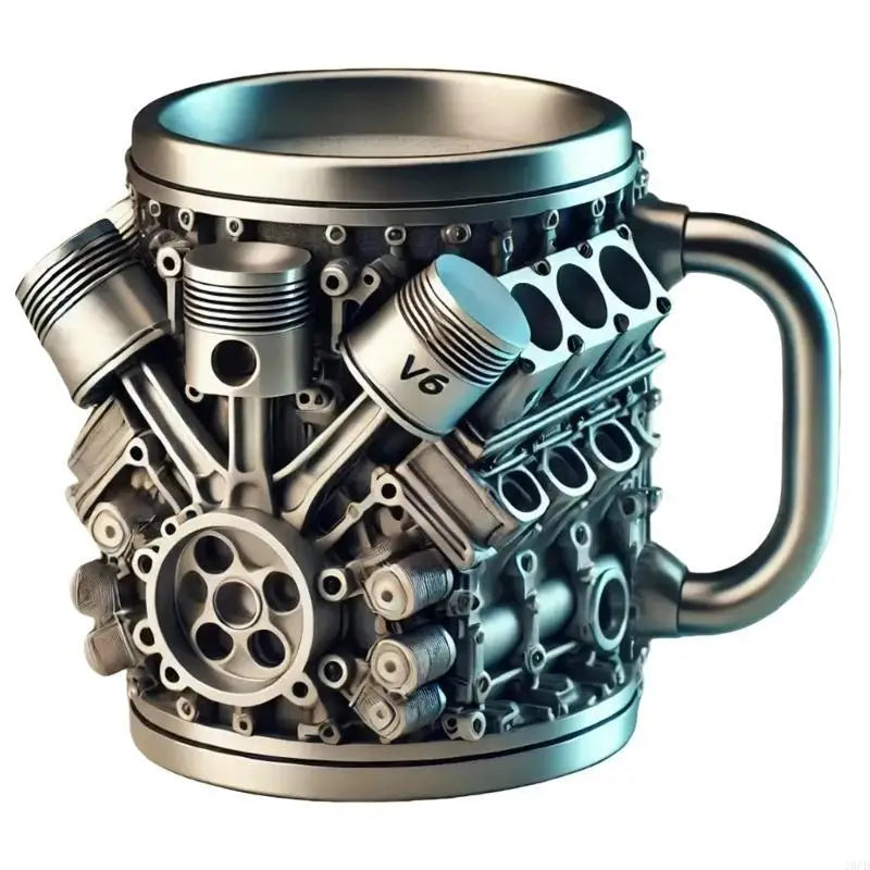 Stainless Steel Lined Resin Beer Coffee Mug Mechanical Theme Insulated Water Cup