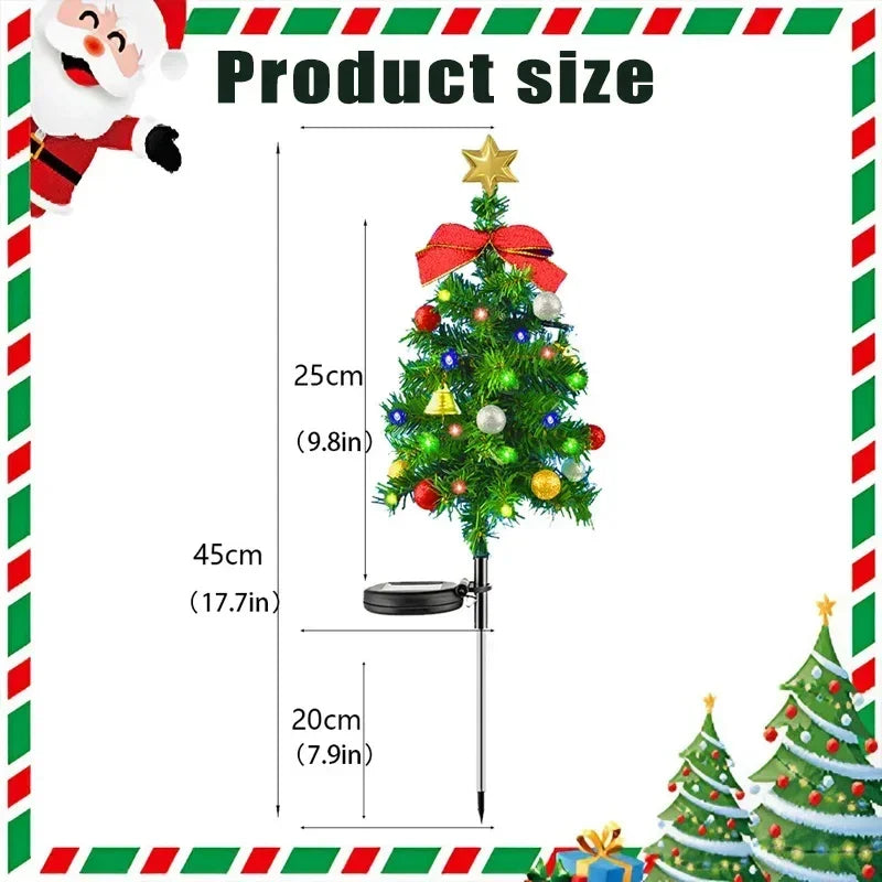 Solar Christmas Tree Decor Lights IP65 Waterproof Outdoors LED Lawn Light Garden Landscape Lamps for Patio Porch Pathway