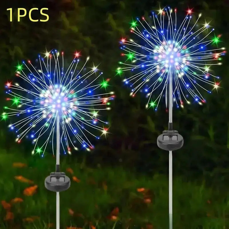 Solar Firework Lawn Lights 8 Modes IP65 Waterproof, Outdoor Solar Spike Lights for Garden Pathway Yard Christmas Decoration