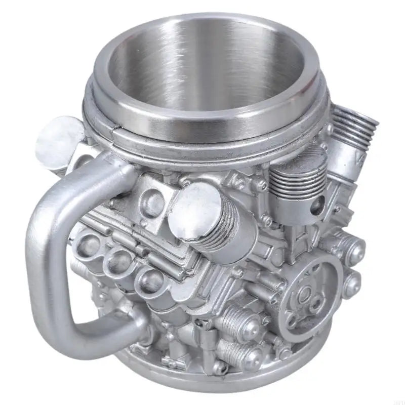 Stainless Steel Lined Resin Beer Coffee Mug Mechanical Theme Insulated Water Cup