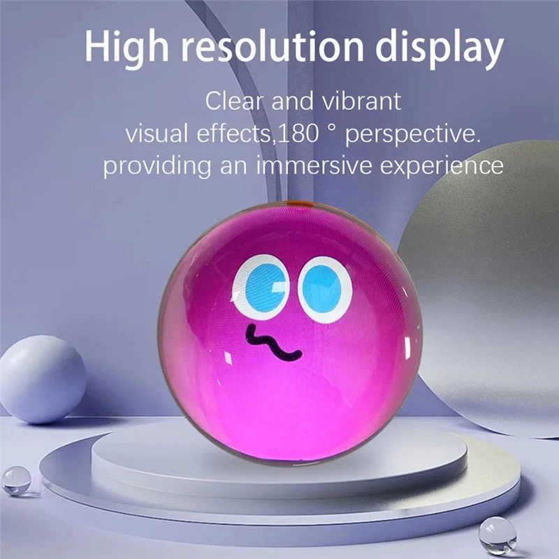 Creative 3D Crystal Ball Video Play Display Kawaii Desktop Art Figurine Children's Home Decor A03F
