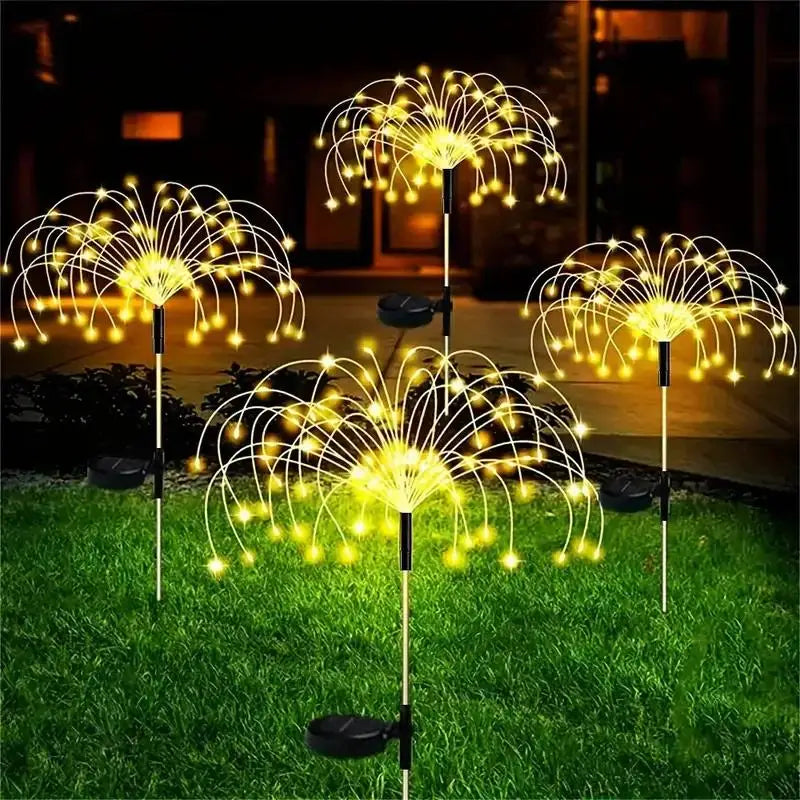Solar Firework Lawn Lights 8 Modes IP65 Waterproof, Outdoor Solar Spike Lights for Garden Pathway Yard Christmas Decoration