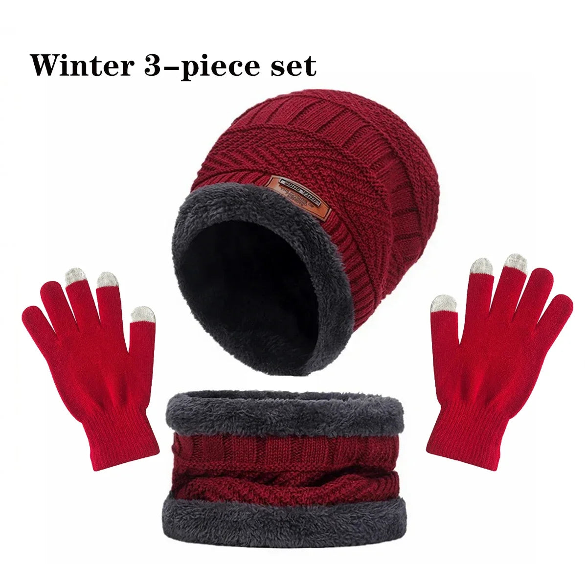 Winter hat for men women Beanie Hats Scarf glove Earmuff Set Thick Warm Slouchy Beanies Hat for boy girl cap