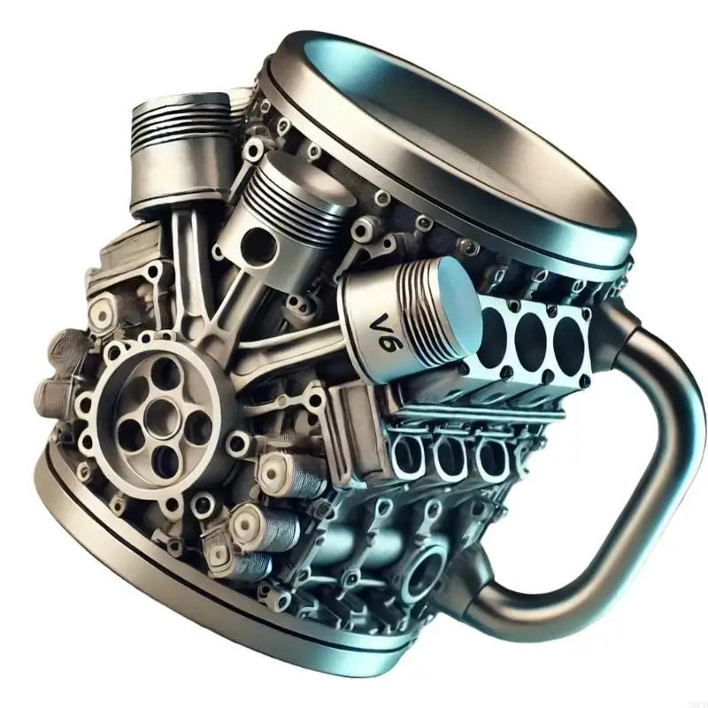 Stainless Steel Lined Resin Beer Coffee Mug Mechanical Theme Insulated Water Cup