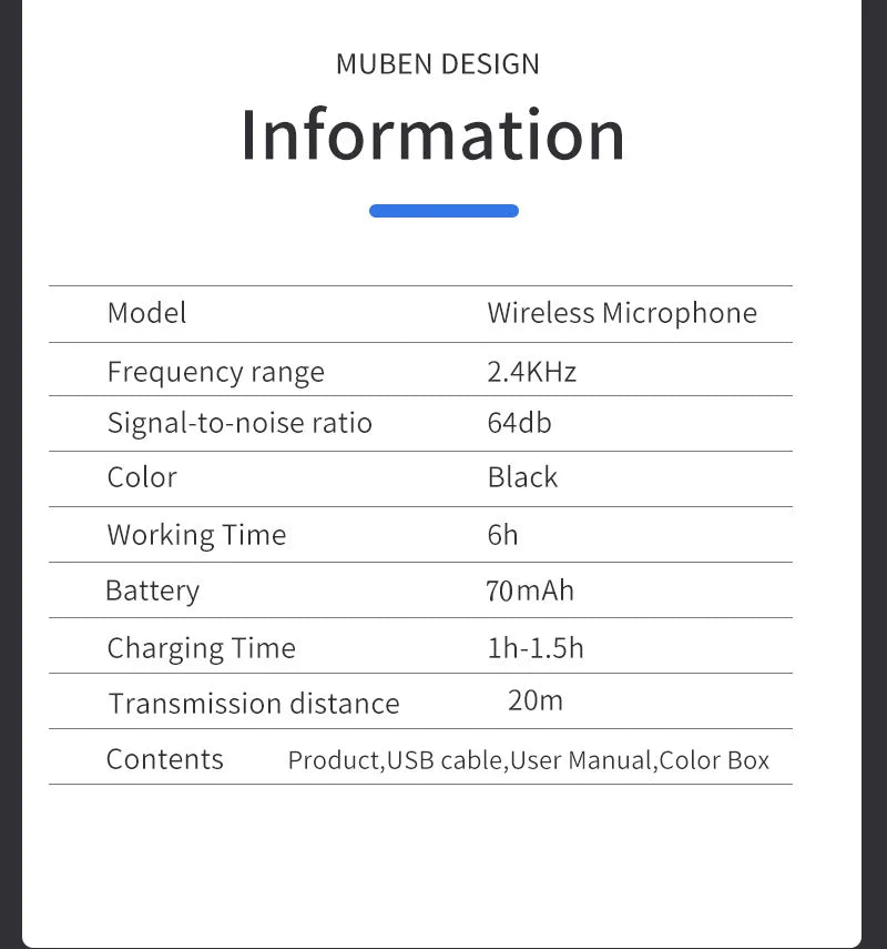 Wireless Lavalier Microphone Mini Portable Smart Noise Reduction Video Recording Microphone for iPhone Android Lapel Mic