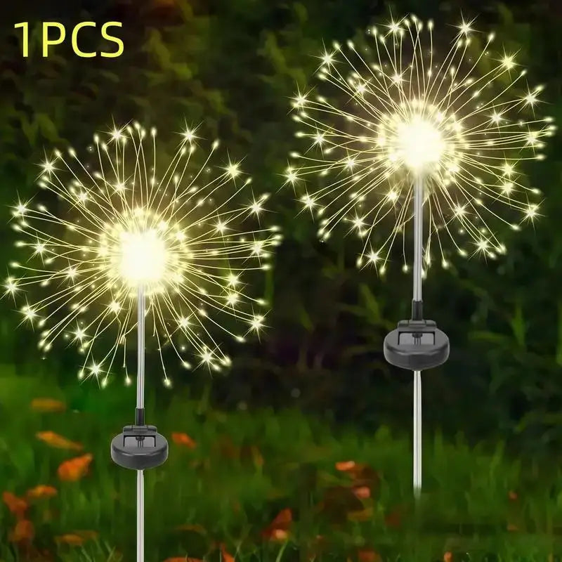 Solar Firework Lawn Lights 8 Modes IP65 Waterproof, Outdoor Solar Spike Lights for Garden Pathway Yard Christmas Decoration