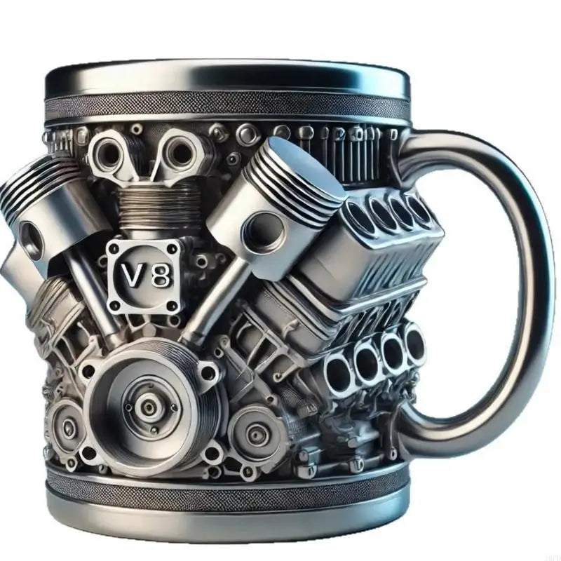 Stainless Steel Lined Resin Beer Coffee Mug Mechanical Theme Insulated Water Cup